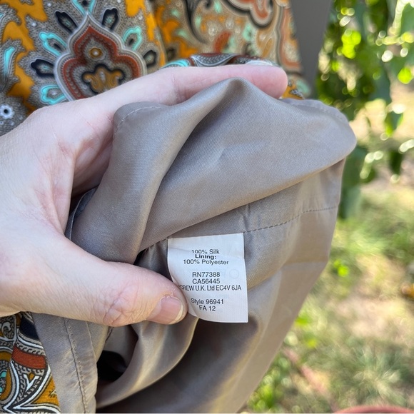 J. CREW Collection Dress Jules 100% Silk Gold Italian Paisley Shift Womens 6 - Picture 6 of 14